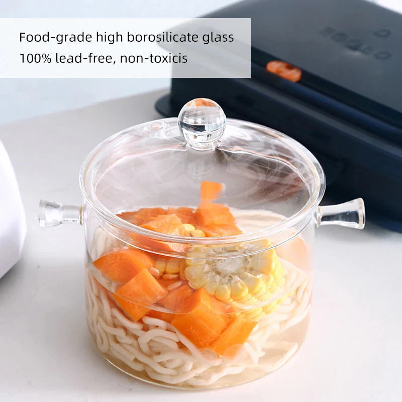 Transparent Glass Soup Pot Household Kitchen Cooking Saucepan Cookware | Bowlift
