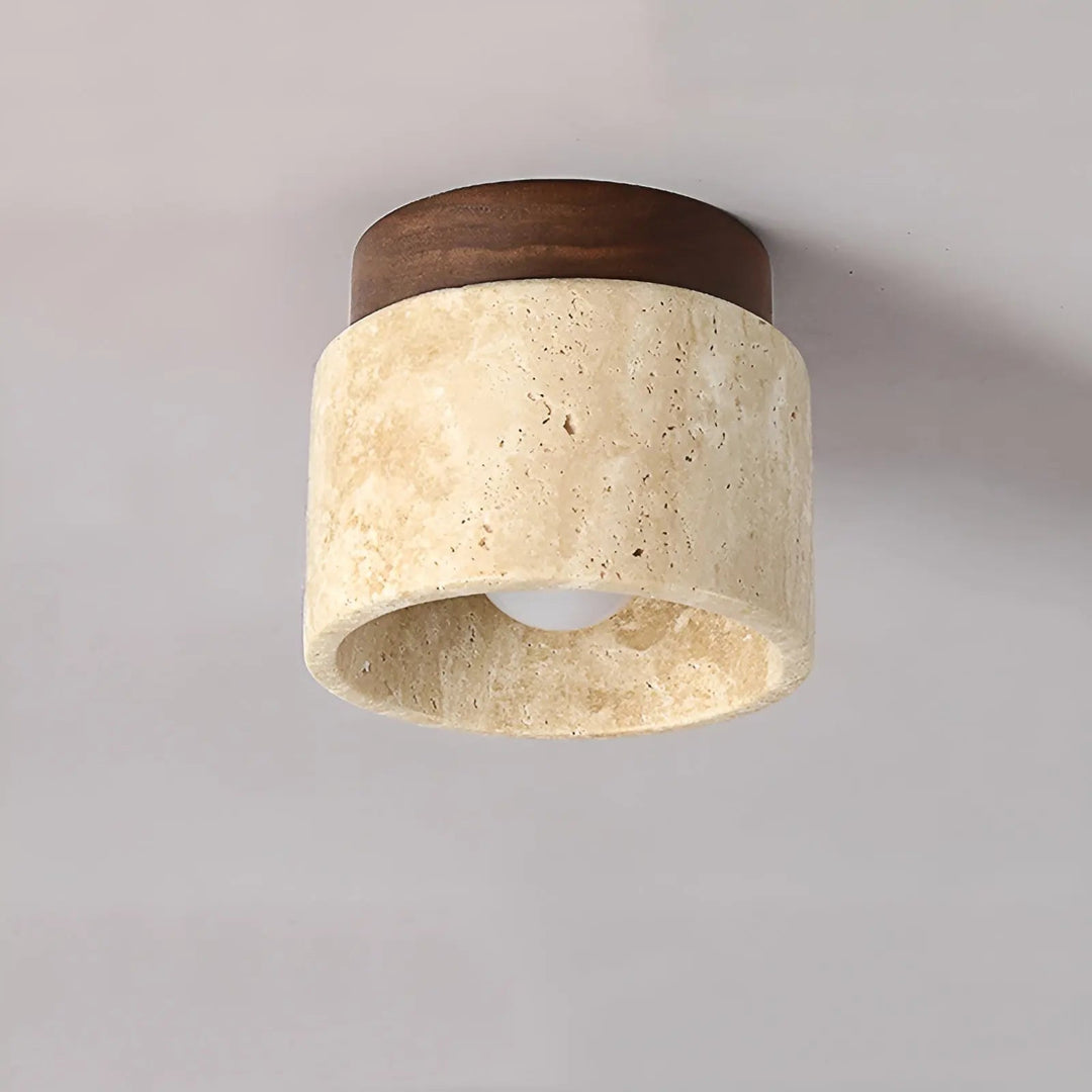 BowLift | TravaGlow Rustic Travertine Ceiling Lamp