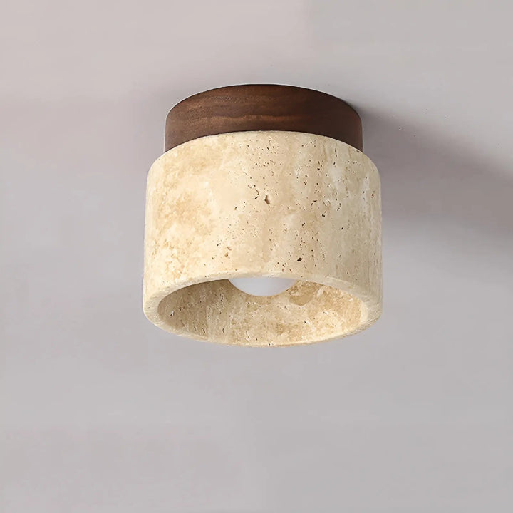 BowLift | TravaGlow Rustic Travertine Ceiling Lamp