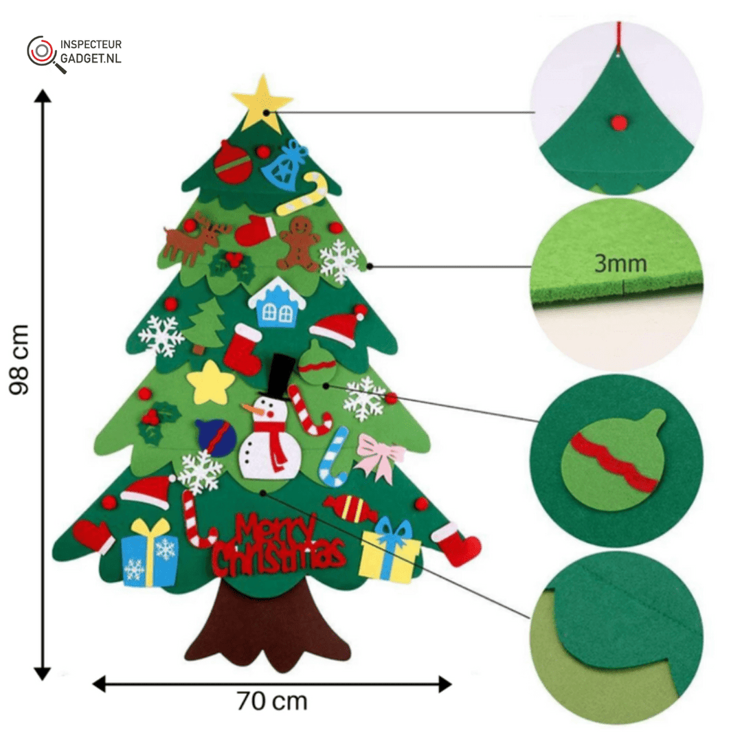 BowLift | TreeJoy Craft Christmas Tree – Creative DIY Felt Tree for Kids with 25 Decorations