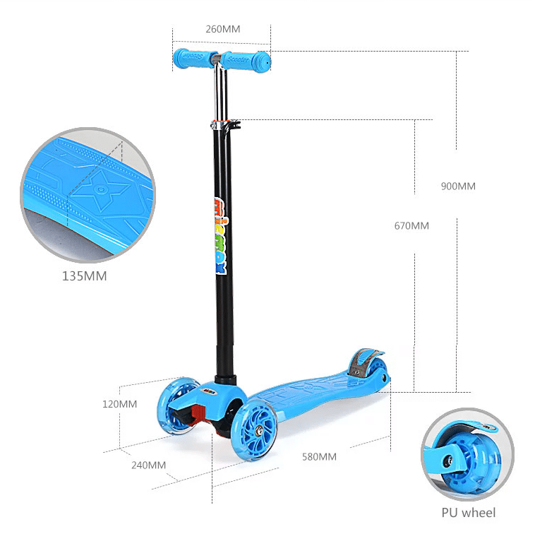 Roller 3 wheels with LED light (Blue or Pink) | Bowlift