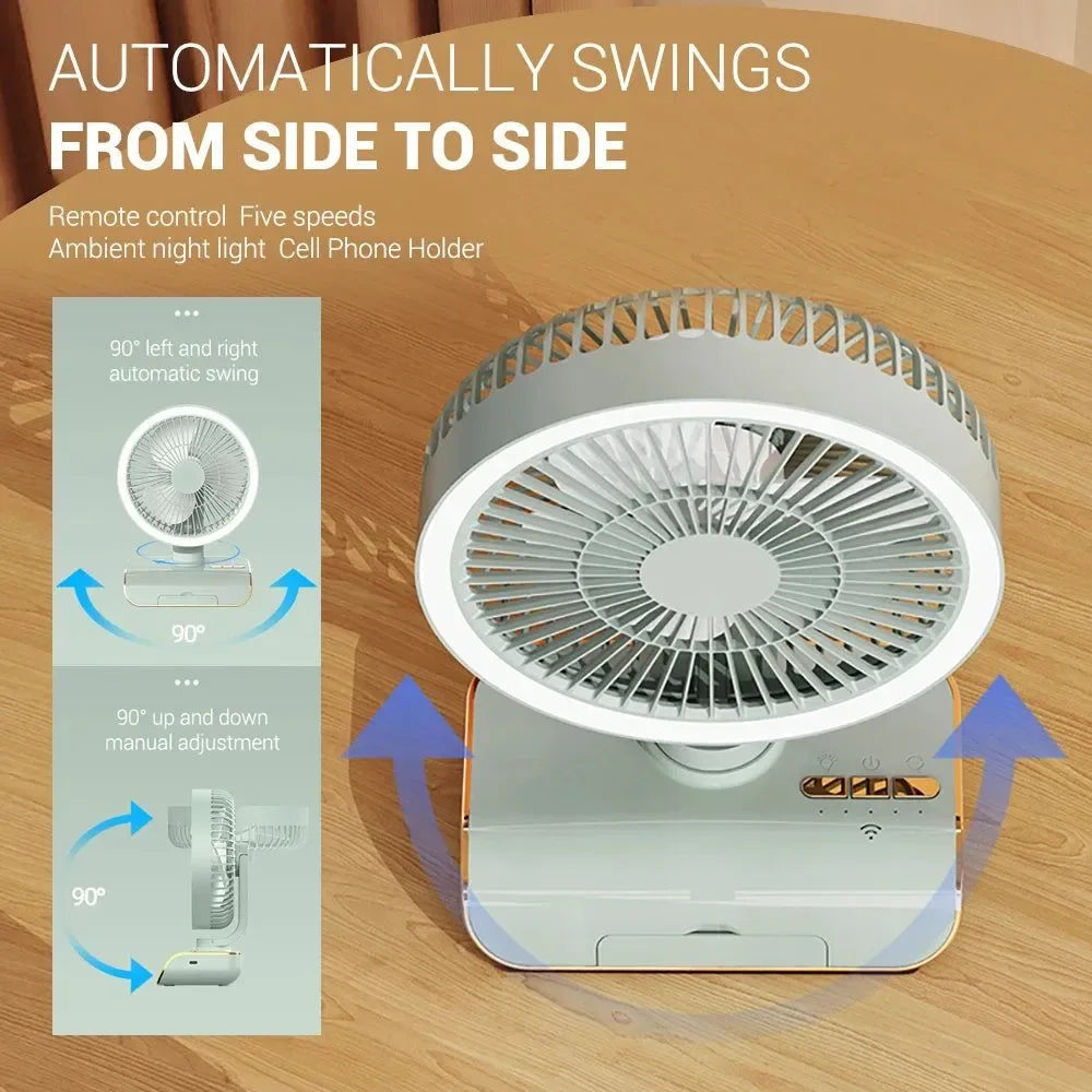 4000mAh Portable Air Conditioner Fan – Multi-Mode Silent Cooling Fan for Home & Camping | Bowlift