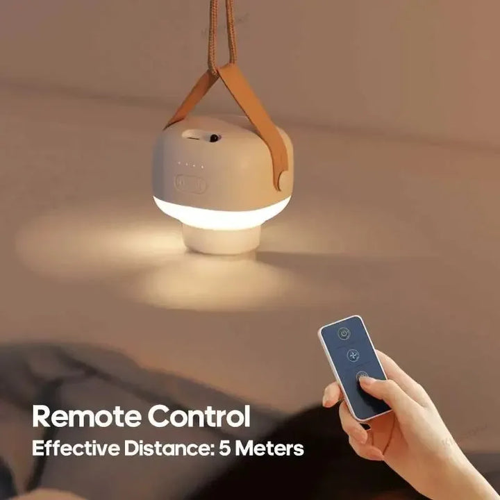 7200mAh Outdoor Camping Fan – Cordless Ceiling Fan with LED Light & Remote Control | Bowlift