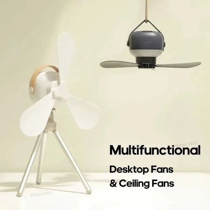 7200mAh Outdoor Camping Fan – Cordless Ceiling Fan with LED Light & Remote Control | Bowlift