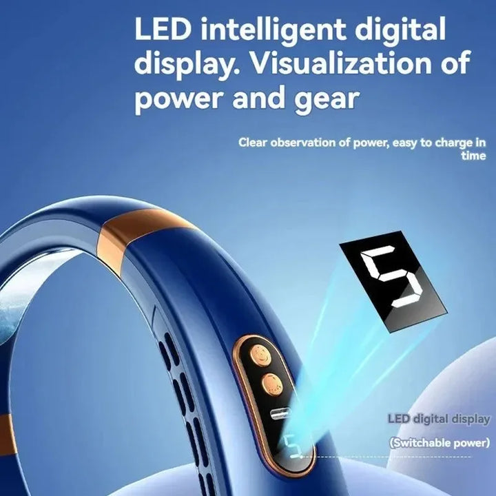 Portable Bladeless Halterneck Fan – USB Rechargeable, Silent, Hands-Free Cooling | Bowlift