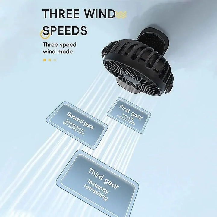 Rechargeable 720° Rotating Clip Fan with Nightlight – Portable & Versatile Cooling Solution | Bowlift