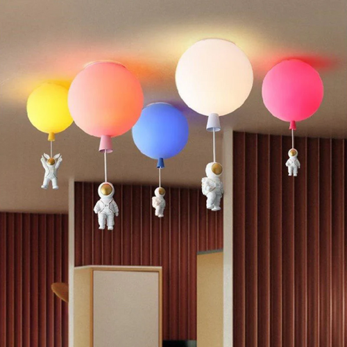 BowLift | Trendy Moon/Astronaut Children's Room LED Ceiling Light - CosmoGlow