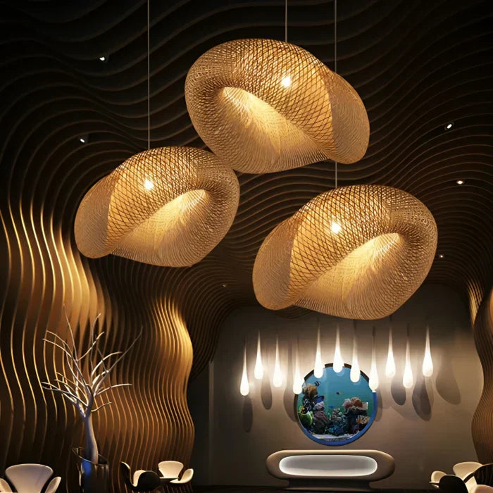 BowLift | Trendy Rattan Pendant Light - NaturGlow