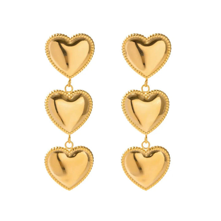 BowLift | Triple Hearts Drop Earrings