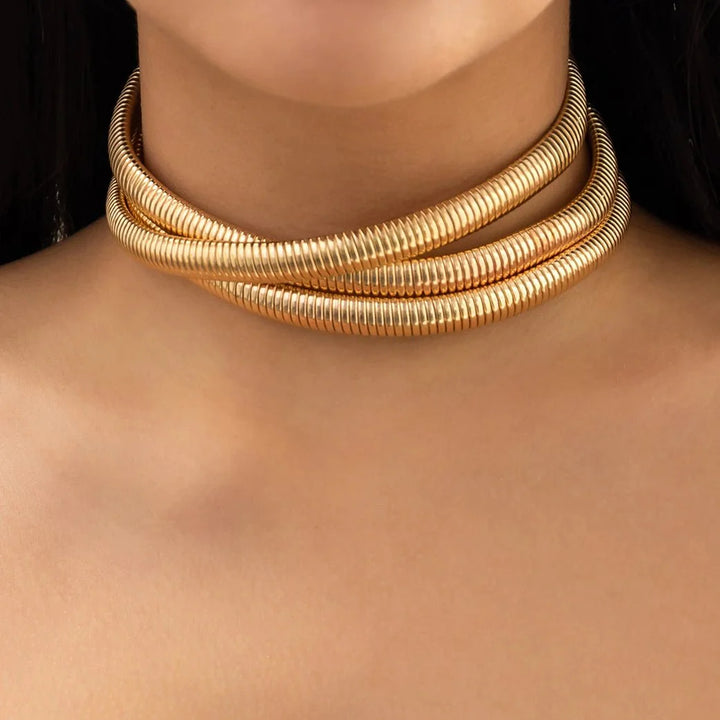 BowLift | Triple Layer Stacked Chunky Choker Necklace