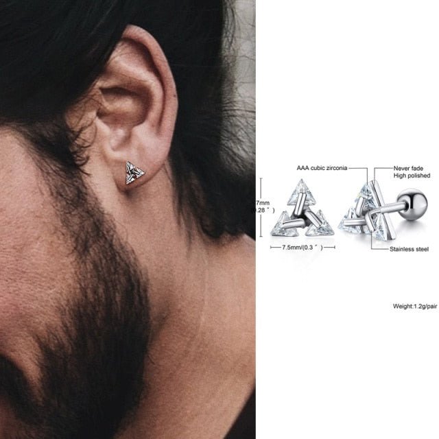 BowLift | TRISILVER – Triangle Earrings with Push-Back Closure, Lightweight and Modern Design