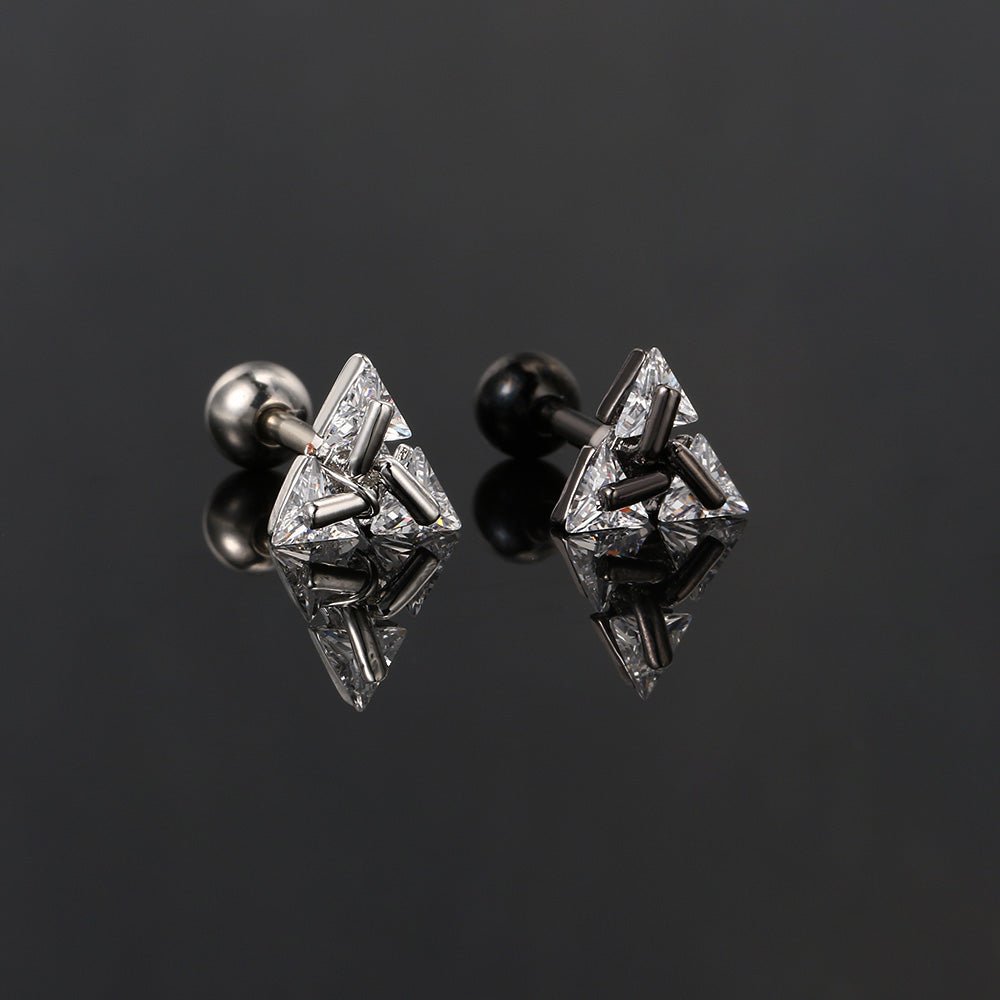 BowLift | TRISILVER – Triangle Earrings with Push-Back Closure, Lightweight and Modern Design