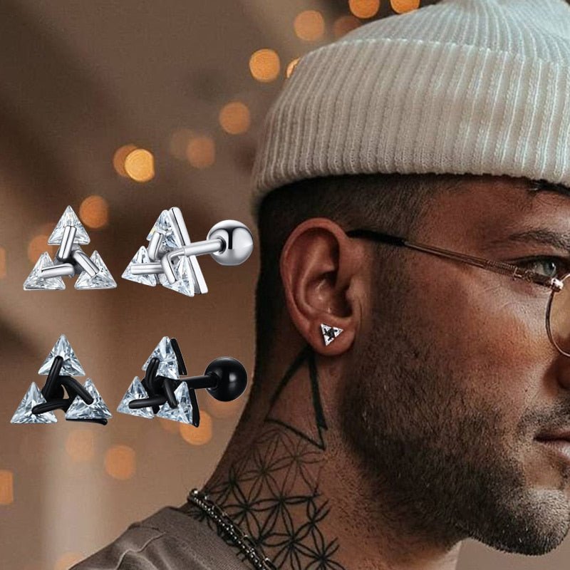 BowLift | TRISILVER – Triangle Earrings with Push-Back Closure, Lightweight and Modern Design