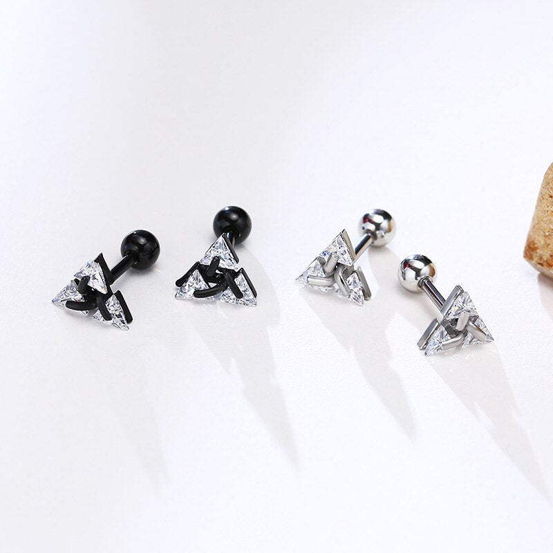 BowLift | TRISILVER – Triangle Earrings with Push-Back Closure, Lightweight and Modern Design