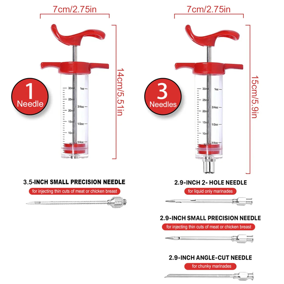 Turkey Meat Injector Syringe with 3 Marinade Injector Needles | Bowlift