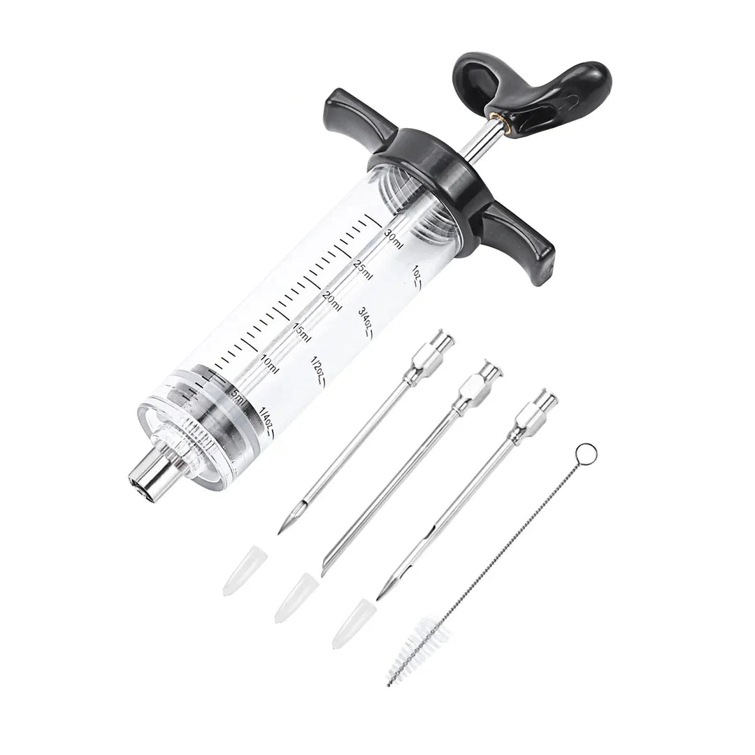 Turkey Meat Injector Syringe with 3 Marinade Injector Needles | Bowlift