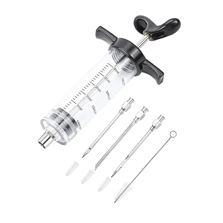 Turkey Meat Injector Syringe with 3 Marinade Injector Needles | Bowlift