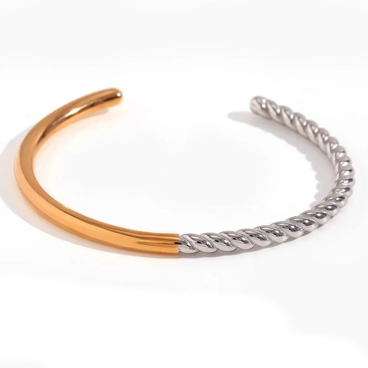 BowLift | Twisted Half Two Tone Cuff Bracelet