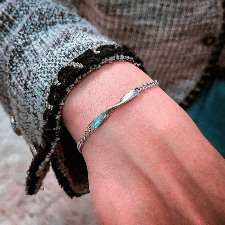 BowLift | Twisted Name & Date Couples Bracelets