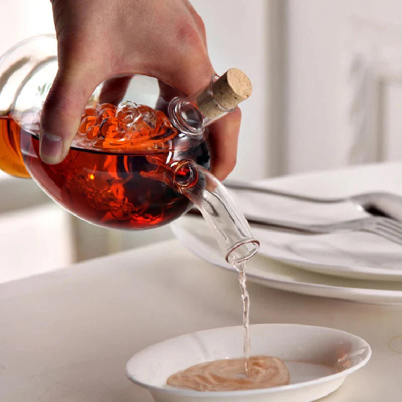 Two-in-one Glass Oil Pot Heat-resistant Glass Bottle Cork Lid | Bowlift