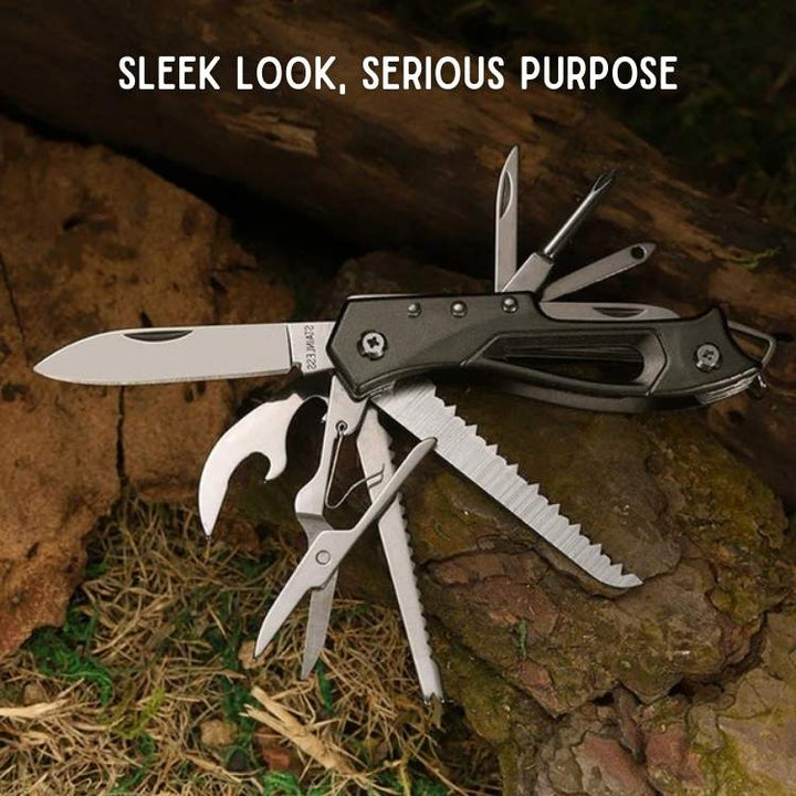 BowLift | Multifunction Swiss Knife | Compact, Durable Stainless Steel Tool for Camping, Hiking & Everyday Use
