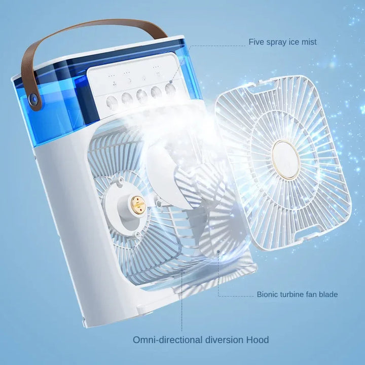 Ultra-Cooling Portable Ice Mist Fan - LED Lights - Unique Powerful Cooling | Bowlift