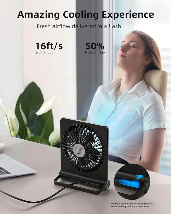 Ultra Quiet USB Desk Fan - Powerful - Compact - Energy Efficient | Bowlift