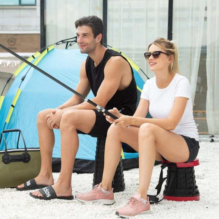 BowLift | UltraCompact Foldable Stool | Lightweight, Adjustable Height & Portable for Camping, Fishing, Travel & Home Use