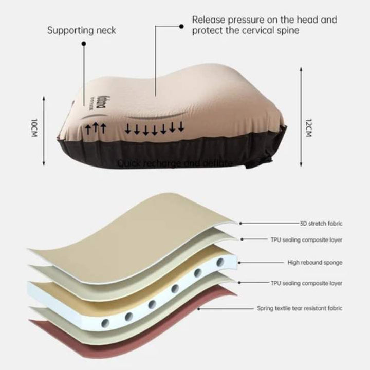 AirRest Camping Pillow Inflatable Ergonomic | Bowlift