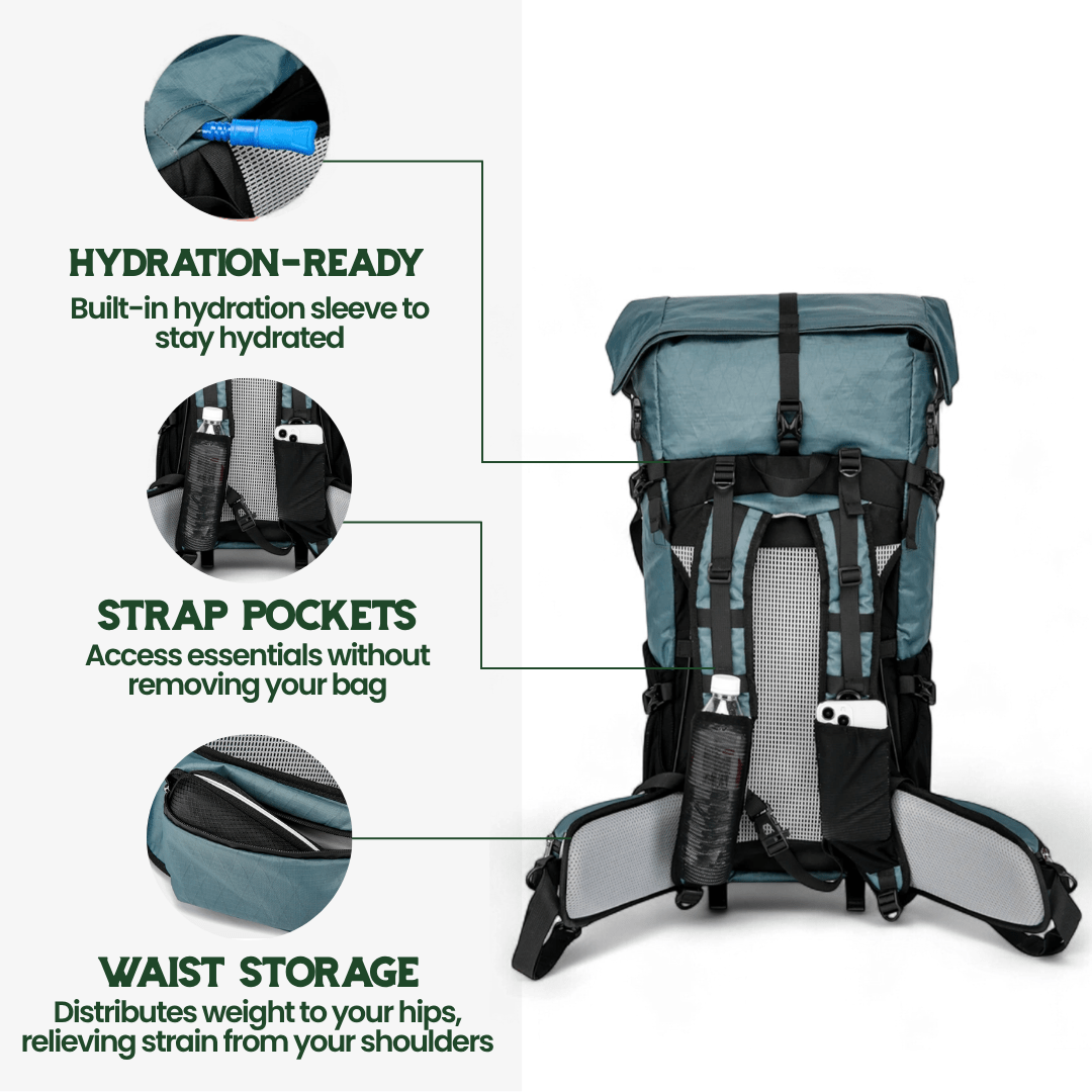 BowLift | ULTREA 50L – Ultralight Expandable Adventure Backpack for Hiking & Travel