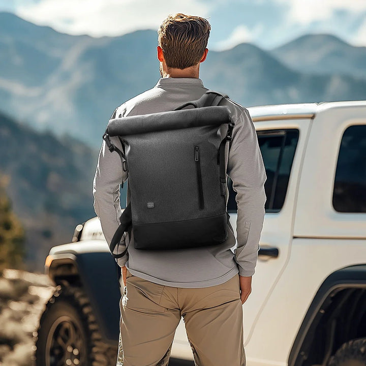 BowLift | URBANTRAIL Rolltop Backpack – Expandable & Waterproof Travel Backpack with USB Port and Laptop Compartment