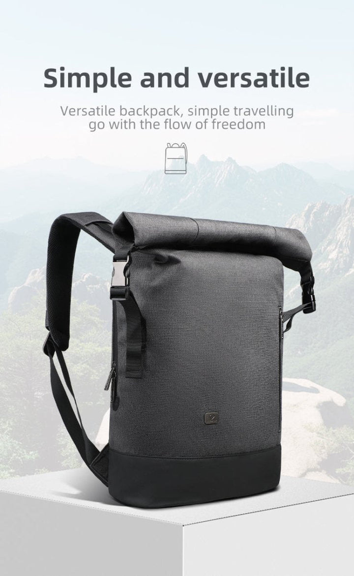 BowLift | URBANTRAIL Rolltop Backpack – Expandable & Waterproof Travel Backpack with USB Port and Laptop Compartment