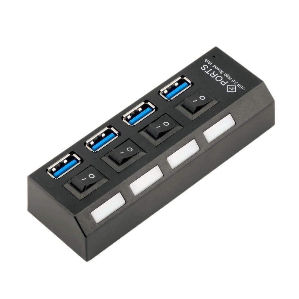 BowLift | USB 3.0 Hub 4 Ports Super Speed 5Gbps and Hub With on/off Switch For Windows Mac OS Linux