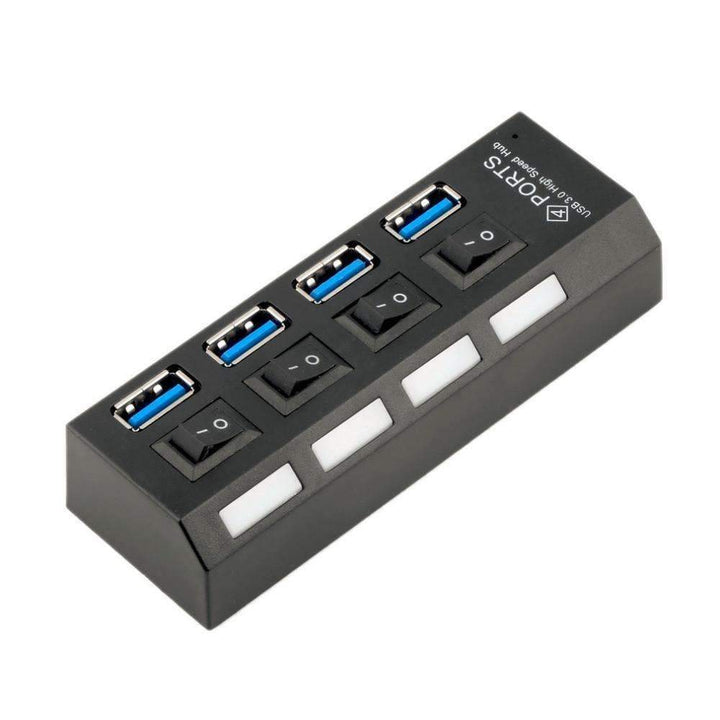 BowLift | USB 3.0 Hub 4 Ports Super Speed 5Gbps and Hub With on/off Switch For Windows Mac OS Linux