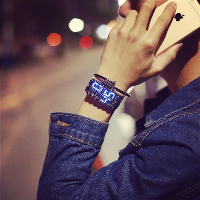 BowLift | IcoolGadgets Korean Style men women digital wristwatches creative LED light electronic male female clock fashion casual couple bracelet watch