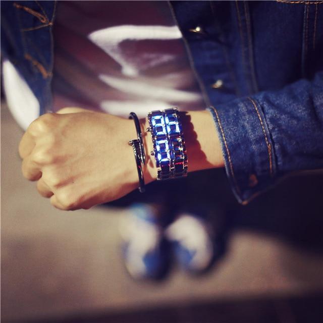 BowLift | IcoolGadgets Korean Style men women digital wristwatches creative LED light electronic male female clock fashion casual couple bracelet watch