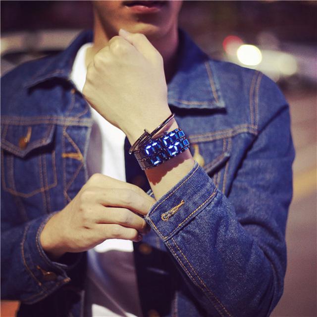 BowLift | IcoolGadgets Korean Style men women digital wristwatches creative LED light electronic male female clock fashion casual couple bracelet watch