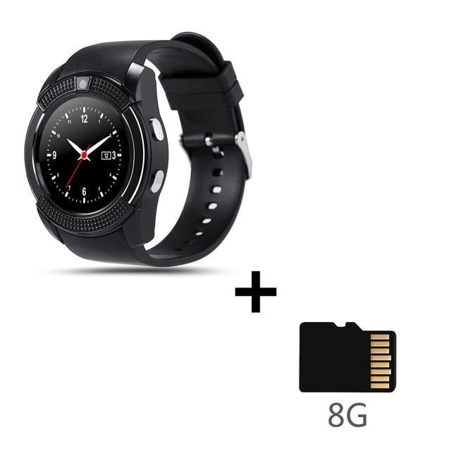 BowLift | Sport Men Smart Watch v8 sim card android camera rounded Answer Call Dial Call Smartwatch Heart Rate Fitness Tracker