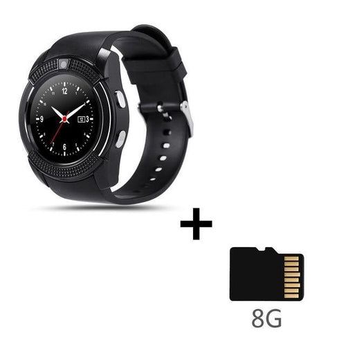 BowLift | Sport Men Smart Watch v8 sim card android camera rounded Answer Call Dial Call Smartwatch Heart Rate Fitness Tracker