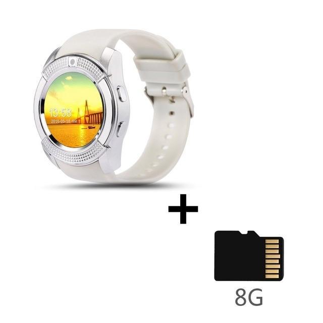BowLift | Sport Men Smart Watch v8 sim card android camera rounded Answer Call Dial Call Smartwatch Heart Rate Fitness Tracker