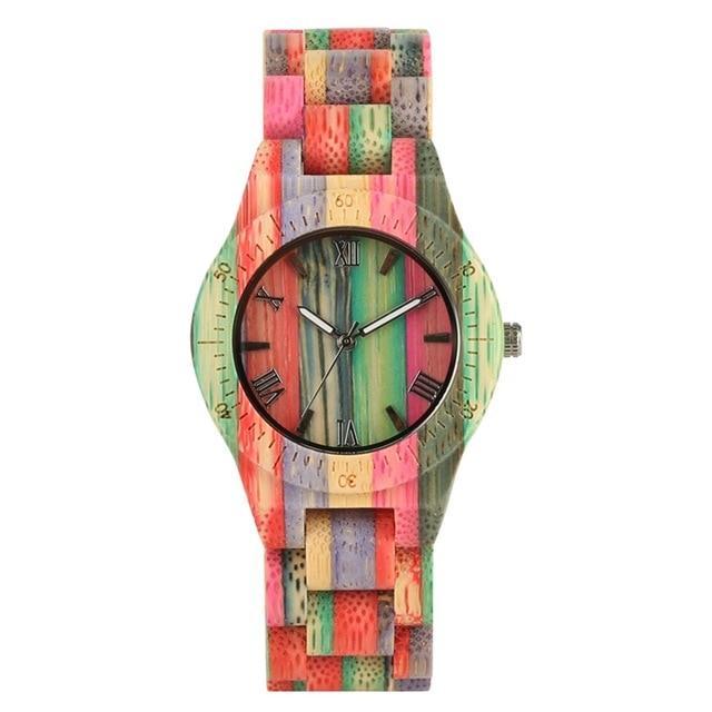 BowLift | Men Women Fashion Colorful Wood Bamboo Watch Quartz Analog Handmade Full Wooden Bracelet Luxury Wristwatches  Gifts for Lovers