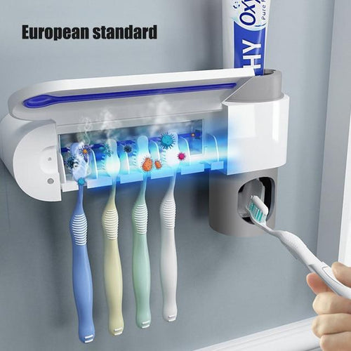 BowLift | IcoolGadget Antibacteria UV Toothbrush Holder Automatic Toothpaste Dispenser Sterilize Home Cleaner Sterilize Bathroom Accessories Set
