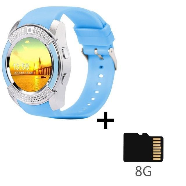 BowLift | Sport Men Smart Watch v8 sim card android camera rounded Answer Call Dial Call Smartwatch Heart Rate Fitness Tracker