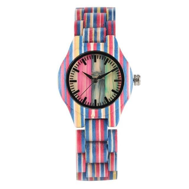 BowLift | Men Women Fashion Colorful Wood Bamboo Watch Quartz Analog Handmade Full Wooden Bracelet Luxury Wristwatches  Gifts for Lovers