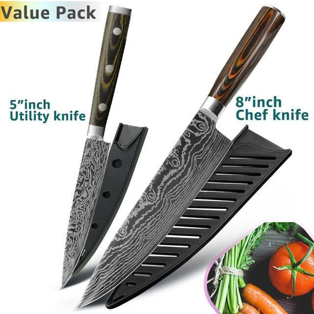 BowLift | Santoku Japanese Professional Chef Knife 8 inch High Carbon Stainless Steel