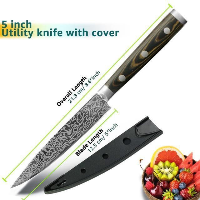 BowLift | Santoku Japanese Professional Chef Knife 8 inch High Carbon Stainless Steel