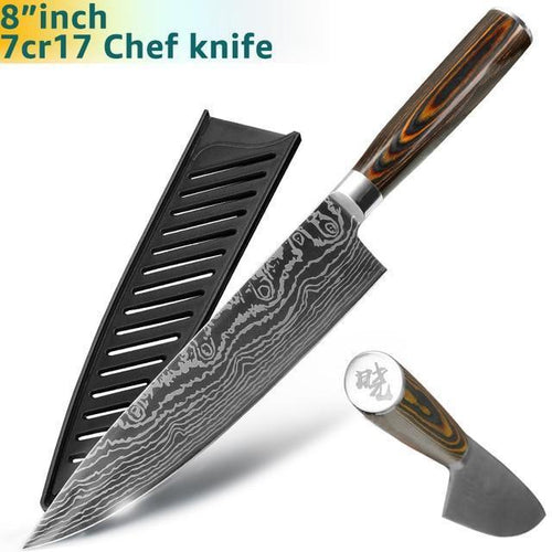 BowLift | Santoku Japanese Professional Chef Knife 8 inch High Carbon Stainless Steel