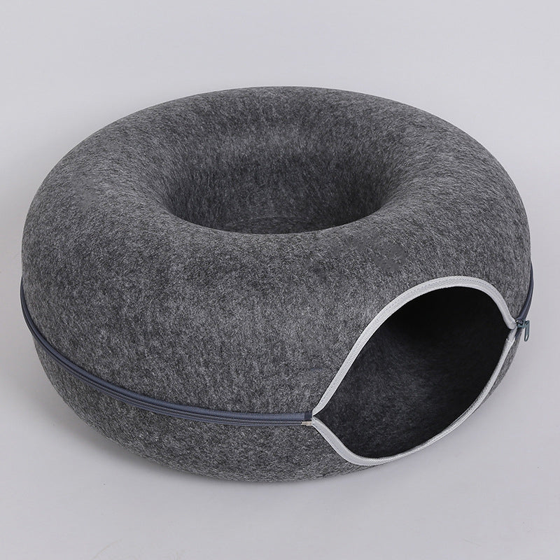2-in-1 Donut Cat Bed Bowlift