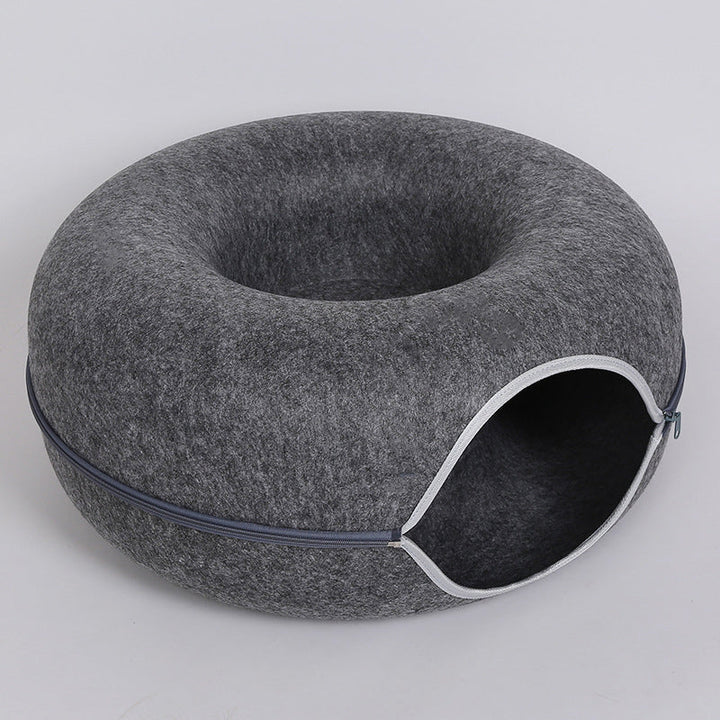 2-in-1 Donut Cat Bed Bowlift