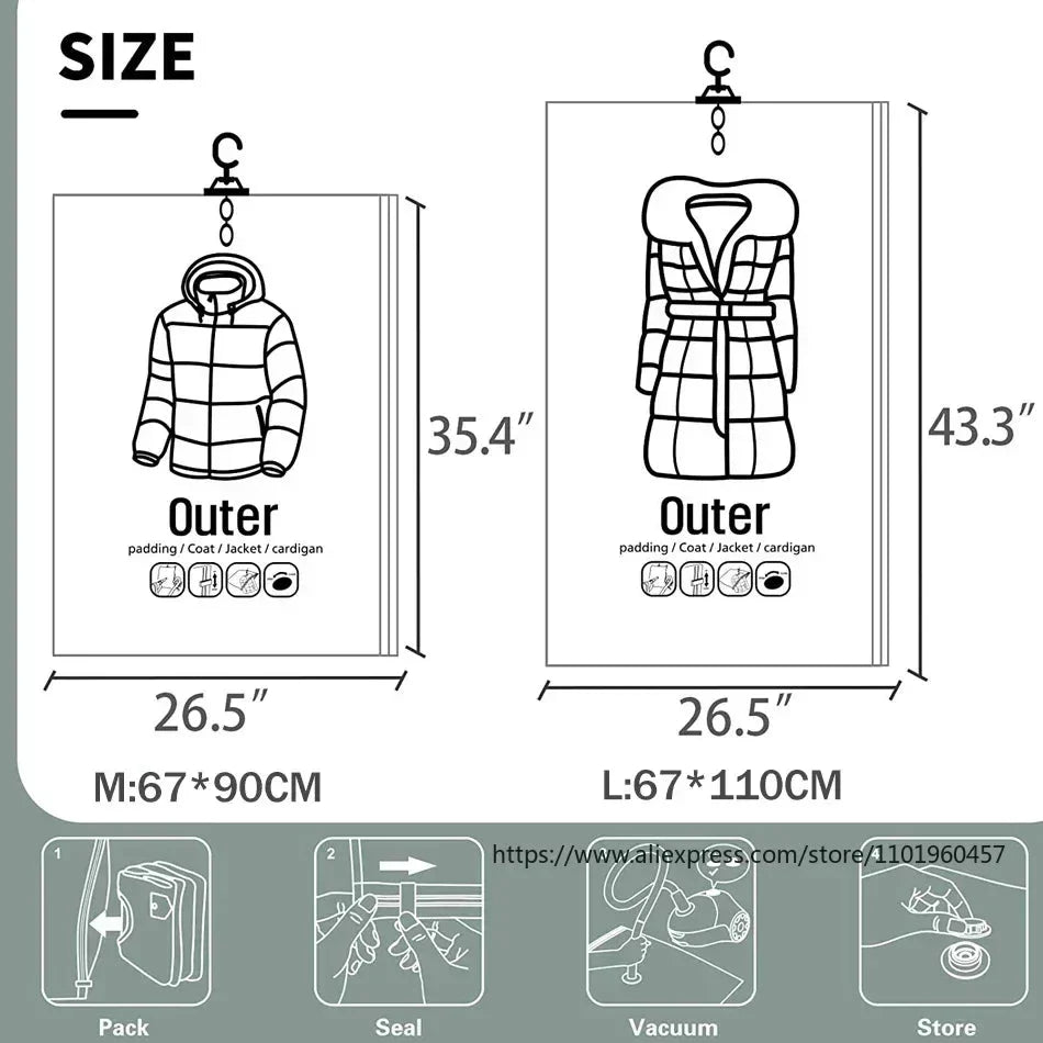 BowLift | Vacuum Storage Bags – Space-Saving Clothing Organizer – Dust and Moisture Protection – Reusable Wardrobe Solution
